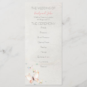 Butterfly Wedding Programs Zazzle