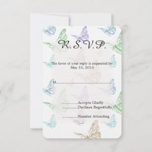 Pastel Butterflies Wedding RSVP