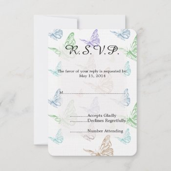 Pastel Butterflies Wedding Rsvp by peacefuldreams at Zazzle