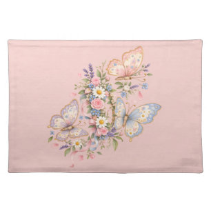 Pastel Butterfly Birthday Garden Cloth Placemat