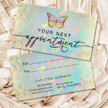 pastel butterfly faux foil appointment card<br><div class="desc">appointment card</div>