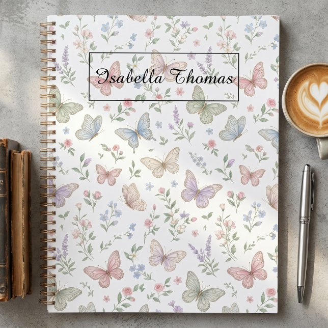 Pastel Butterfly Floral Notebook Cover Background (Creator Uploaded)