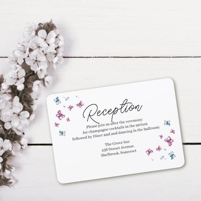 Pastel Butterfly Garden Wedding Details Card (Creator Uploaded)