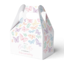 Pastel Butterfly Girl's 1st Birthday Rainbow Party Favor Boxes