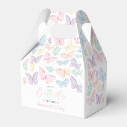 Pastel Butterfly Girl&#39;s 1st Birthday Rainbow Party Favor Boxes