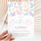 Our Little Butterfly Girls Pink Birthday Party Inv