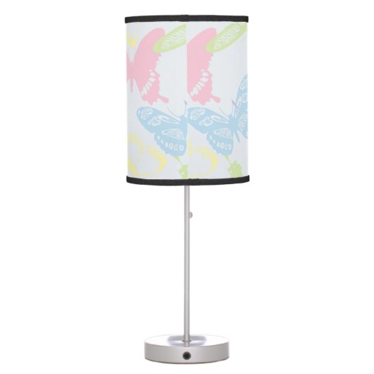 Pastel Butterfly Pattern Table Lamp (Back)
