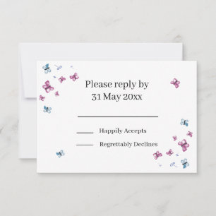 Pastel Butterfly Wedding RSVP insert