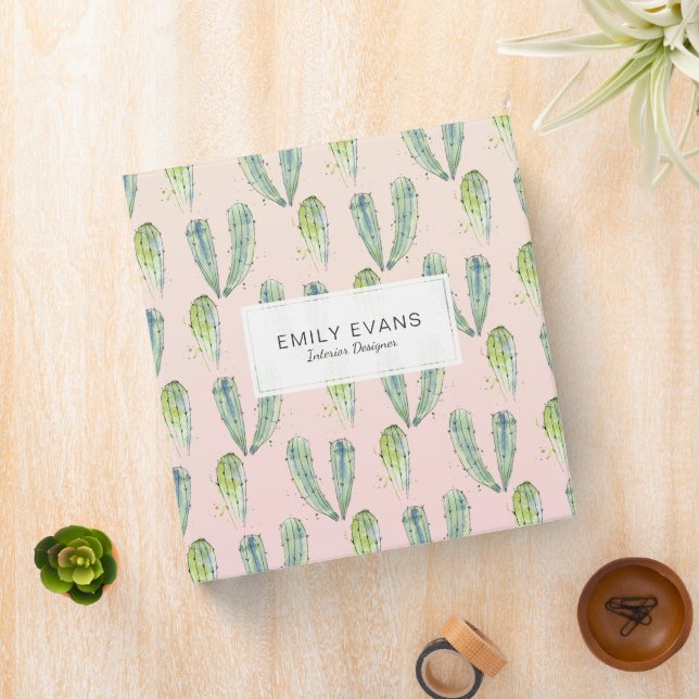 Pastel Cactus Binder With Name Monogram (In Situ)