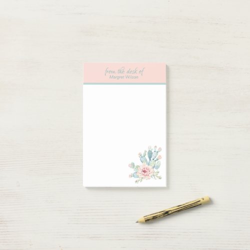 Pastel Cactus Personal Stationery Post_it Notes