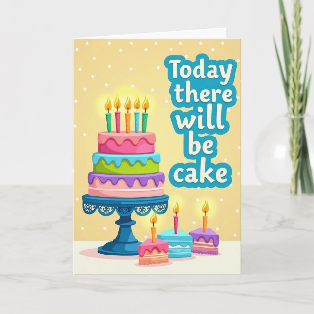 Pastel Cake Layers Birthday Card (Front)