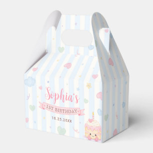 Pastel Cake Party Girl First Birthday Favor Boxes