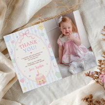 Pastel Cake Party Girl First Birthday Photo
