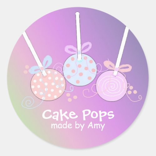 Pastel Cake Pops Classic Round Sticker