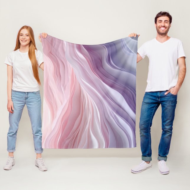 Pastel Calming Wave Pattern Fleece Blanket (In Situ)
