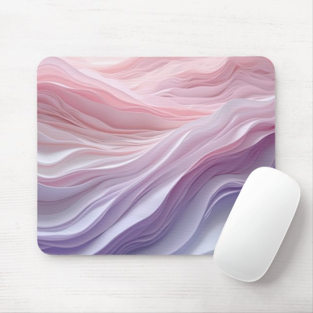 Pastel Calming Wave Pattern Mouse Pad (With Mouse)