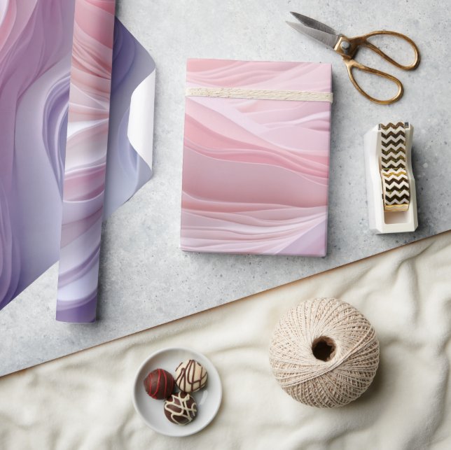 Pastel Calming Wave Pattern Wrapping Paper (Crafts)
