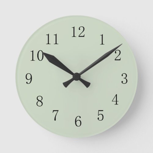 Pastel Camo Green Round Medium Wall Clock