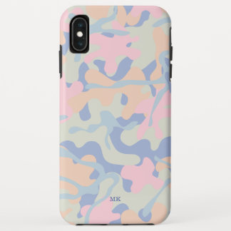 Pastel Camo Pattern Monogrammed iPhone XS Max Case