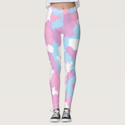 Pastel Camouflage Abstract Art Pattern  Leggings