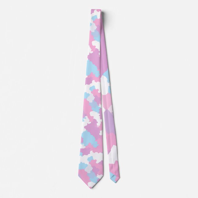 Pastel Camouflage Abstract Art Pattern  Neck Tie (Front)