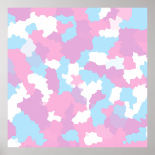Pastel Camouflage Abstract Art Pattern  Poster