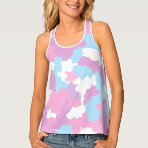 Pastel Camouflage Abstract Art Pattern  Tank Top