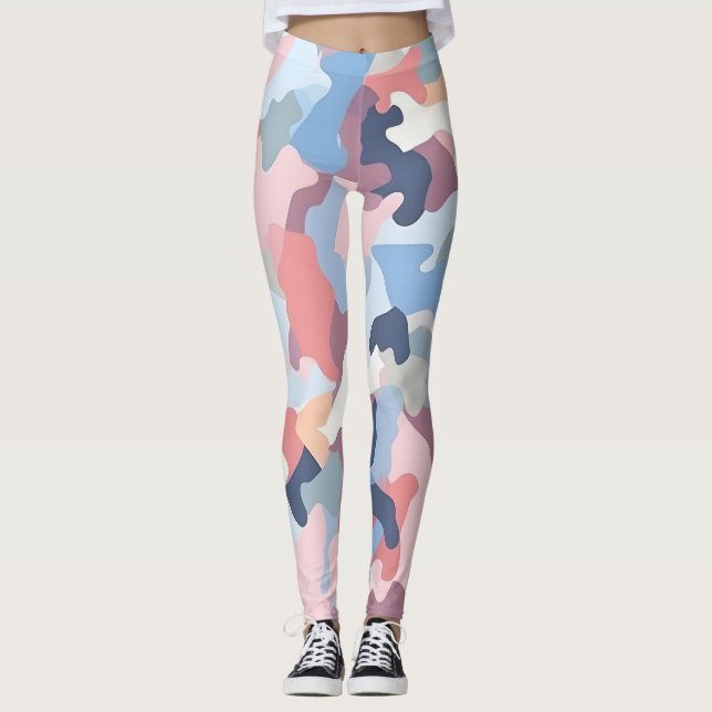 Pastel Camouflage  Leggings (Front)