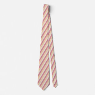 Pastel candy colors diagonal stripes pattern neck tie