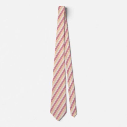 Pastel candy colors diagonal stripes pattern neck tie