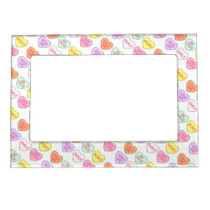 Pastel Candy Conversation Hearts Valentine's Day Magnetic Photo Frame