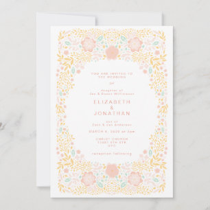 Pastel Candy Floral Wedding Invitation