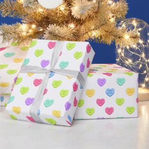 Pastel Candy Hearts Valentine's Day Wrapping Paper