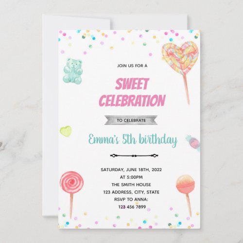 Pastel candy invitation