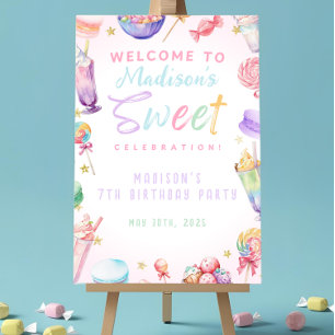 Pastel Candy Land Birthday Party Welcome Sign