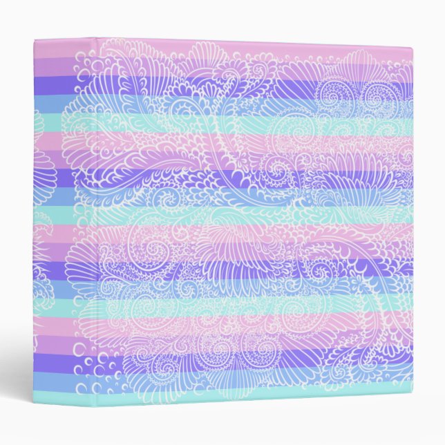 Pastel Candy Swirls | Striped Soft Fantasy Pattern Binder (Front/Spine)