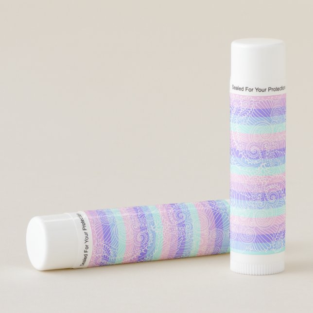 Pastel Candy Swirls | Striped Soft Fantasy Pattern Lip Balm (Front)