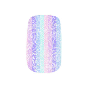 Pastel Candy Swirls   Striped Soft Fantasy Pattern Minx Nail Wraps