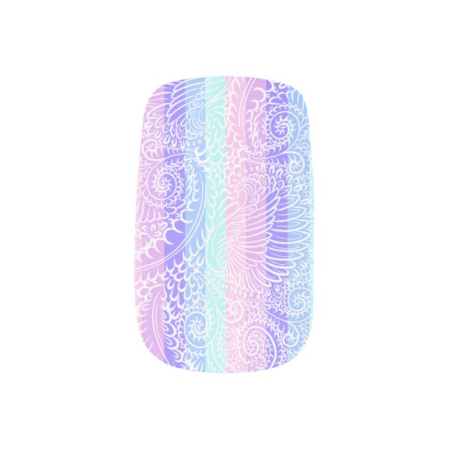 Pastel Candy Swirls | Striped Soft Fantasy Pattern Minx Nail Wraps (Left Thumb)
