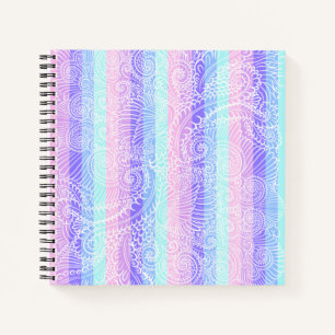 Pastel Candy Swirls Striped Soft Fantasy Pattern Notebook