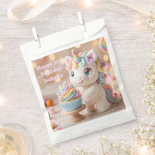 Pastel Candy Unicorn with Rainbow Cupcake Favor Bag