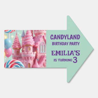 Pastel Candyland 3rd Birthday Yard Sign