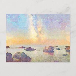 *~ Pastel Cannelle Beach Italia Italy Sunset AP12 Postcard