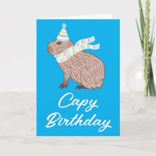 Pastel Capy Birthday Funny Capybara Lover Card