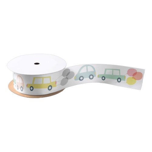 Pastel Car Parade Balloon Satin Ribbon