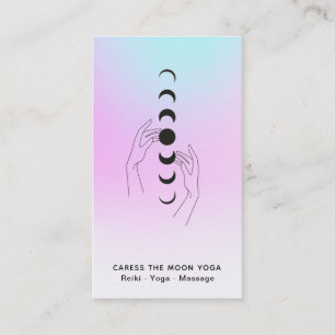 *~* Pastel Caress The Moon Phases Celestial Hands Business Card
