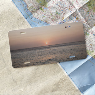 Pastel Caribbean Sunset #1 #sunset #wall #art License Plate