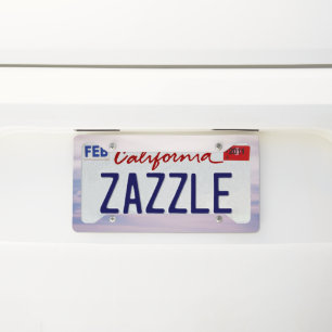 Pastel Caribbean Sunset Sky 2 #clouds #art License Plate Frame