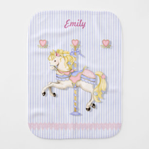 Pastel Carousel Pony Burp Cloth