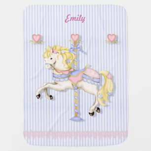 Pastel Carousel Pony Swaddle Blanket